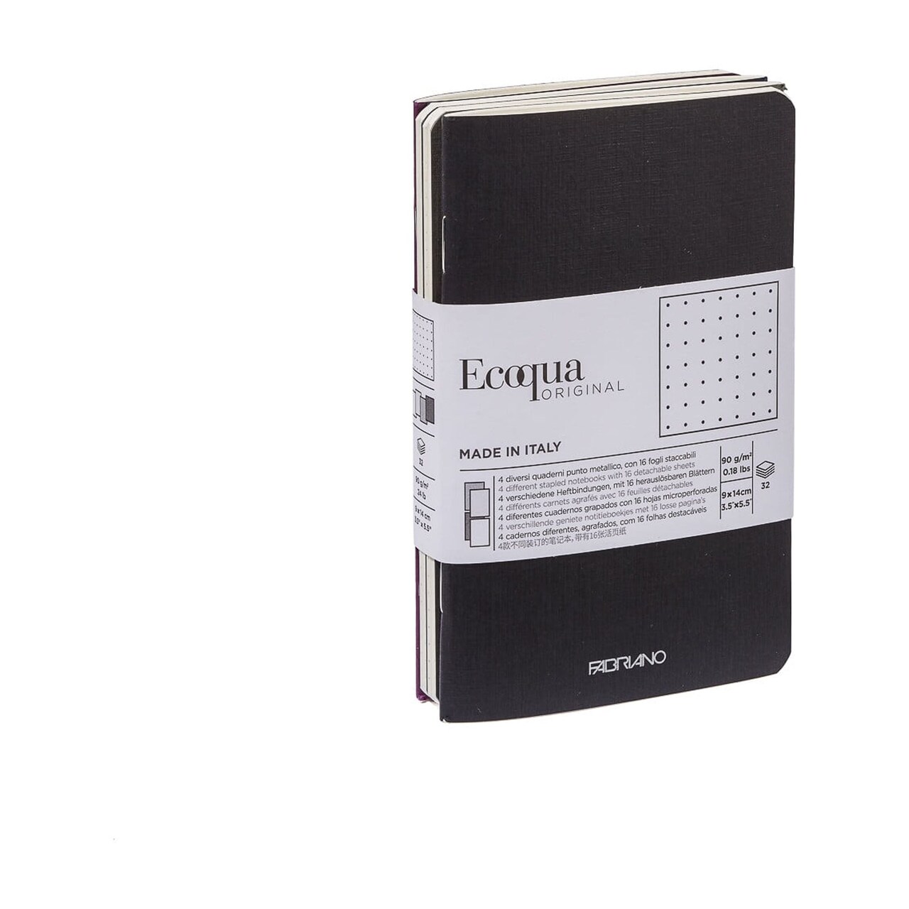 Fabriano EcoQua Pocket-Sized Notebook, 4 Notebook Pack